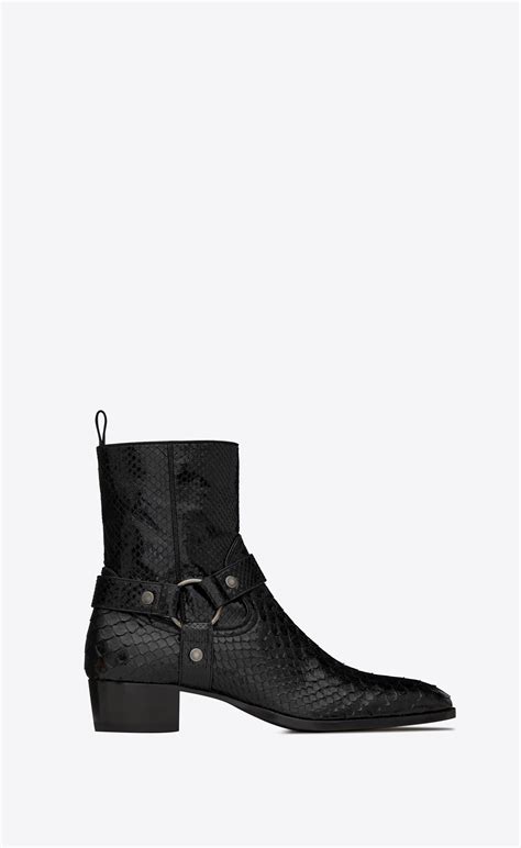 ysl wyatt 30 boots|wyatt zippered boots in python.